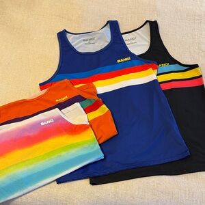 BANG! Men's Colorful Tank Tops - Blue, Black, Orange, Multicolor